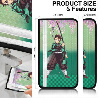 Tanjiro Demon Slayers Anime Car Seat Belt Cover Custom Car Accessories