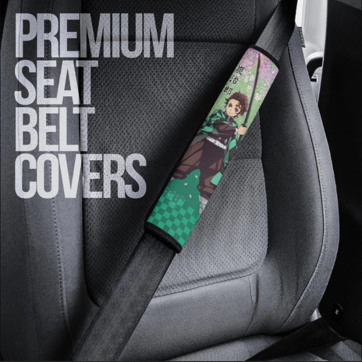 Tanjiro Demon Slayers Anime Car Seat Belt Cover Custom Car Accessories