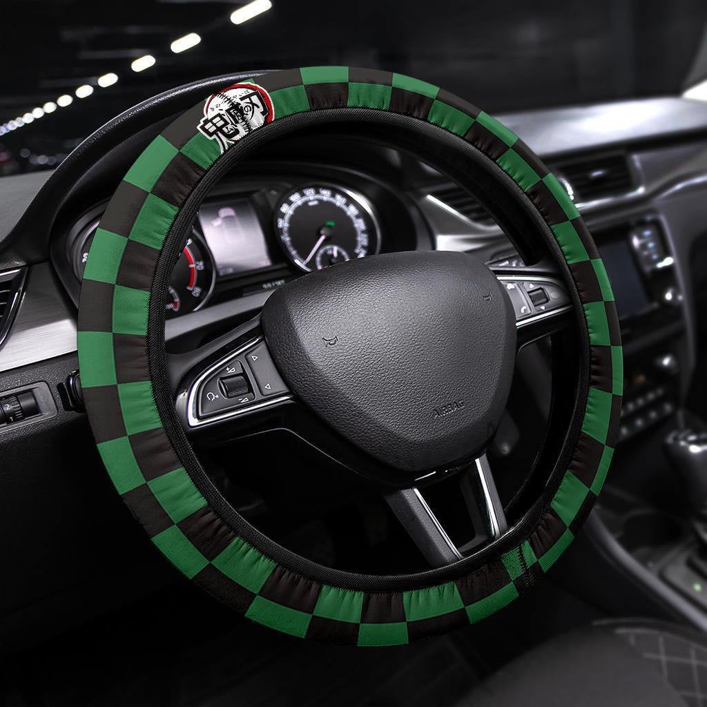 Tanjiro Kamado Anime Steering Wheel Cover Demon Slayers Anime Car Accessories