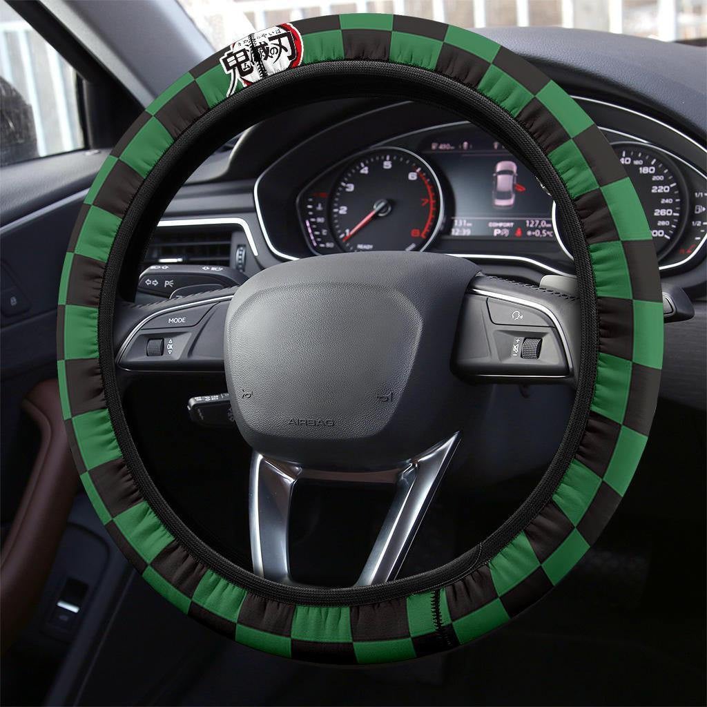 Tanjiro Kamado Anime Steering Wheel Cover Demon Slayers Anime Car Accessories