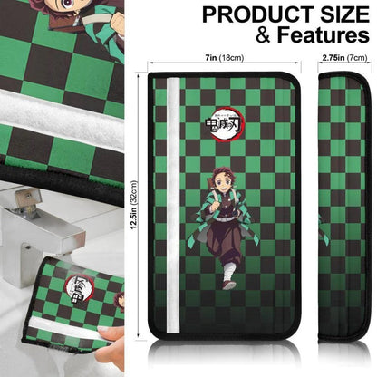 Tanjiro Kamado Demon Slayers Anime Car Seat Belt Cover Custom Car Accessories