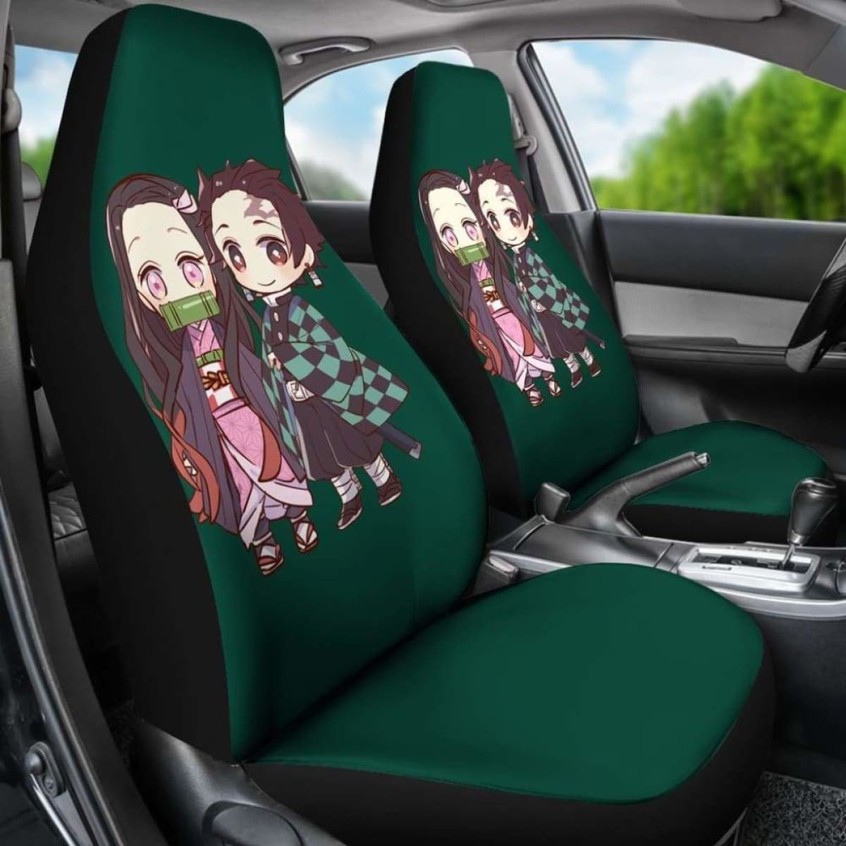 Tanjiro Kamado & Nezuko Kamado Kimetsu No Yaiba Car Seat Covers Universal Fit 051012