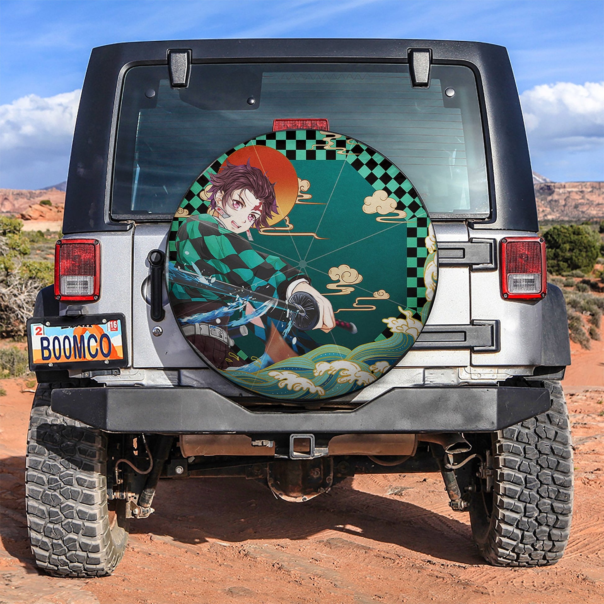Tanjiro Style Demon Slayer Car Spare Tire Cover