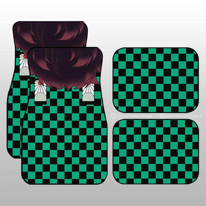 Tanjiro Uniform Car Floor Mats Custom Hairstyle Demon Slayer Anime Car Interior Accessories