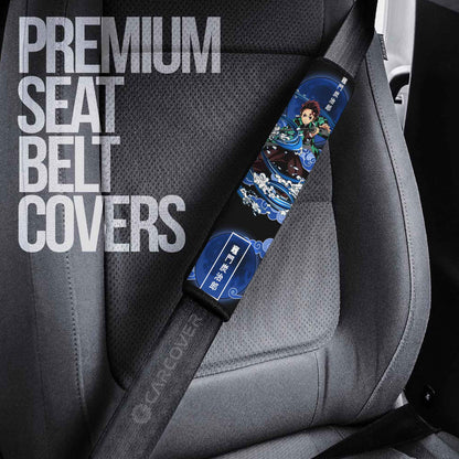 Tanjiro Water Breathing Skill Seat Belt Covers Custom Demon Slayer Anime Car Accessories