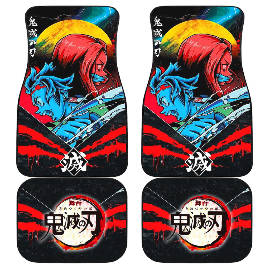 Tanjiro x Nezuko Car Floor Mats Custom Demon Slayer Anime Car Accessories