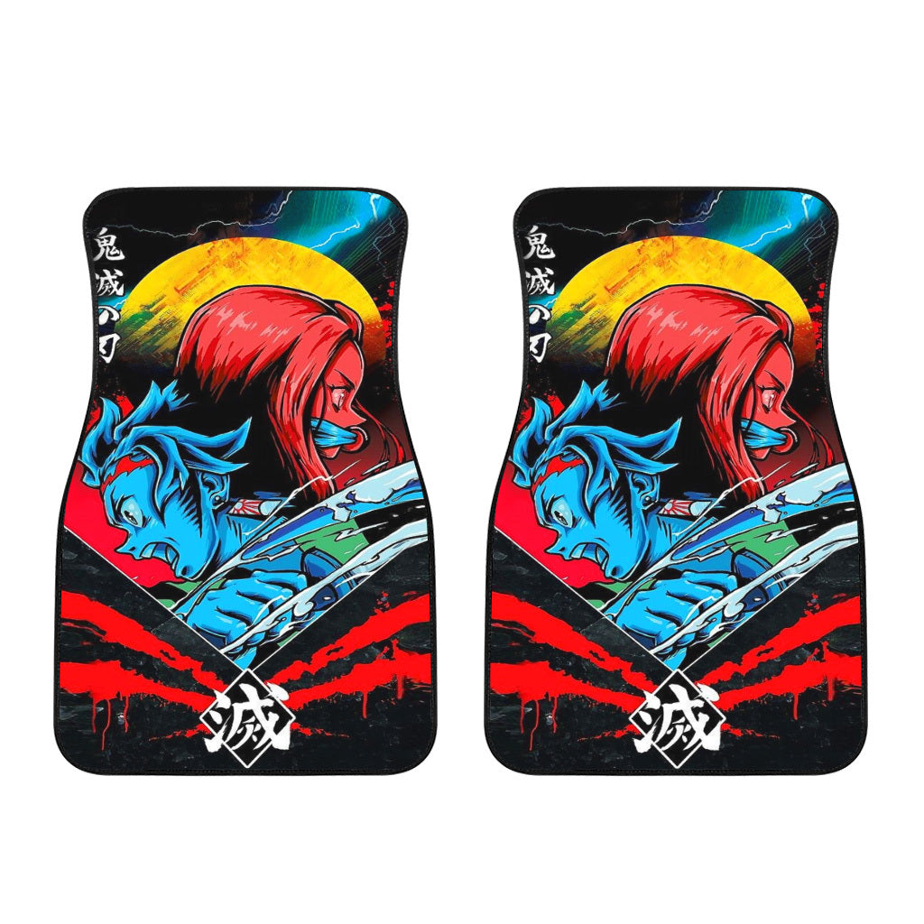 Tanjiro x Nezuko Car Floor Mats Custom Demon Slayer Anime Car Accessories