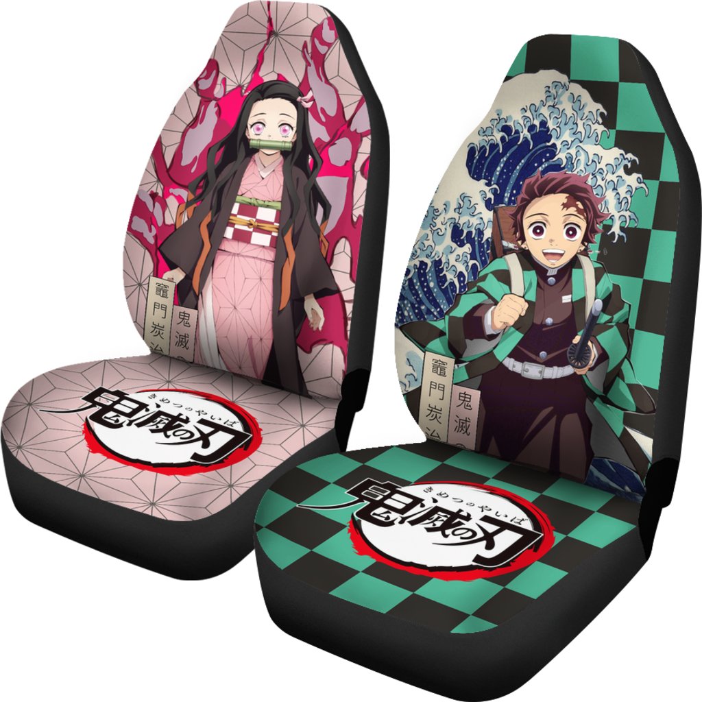 Tanjiro x Nezuko Car Seat Covers Custom Anime Demon Slayer Car