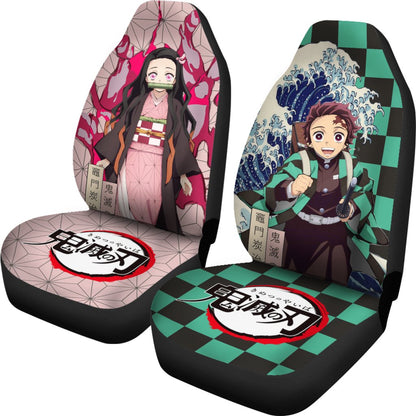 Tanjiro x Nezuko Car Seat Covers Custom Anime Demon Slayer Car