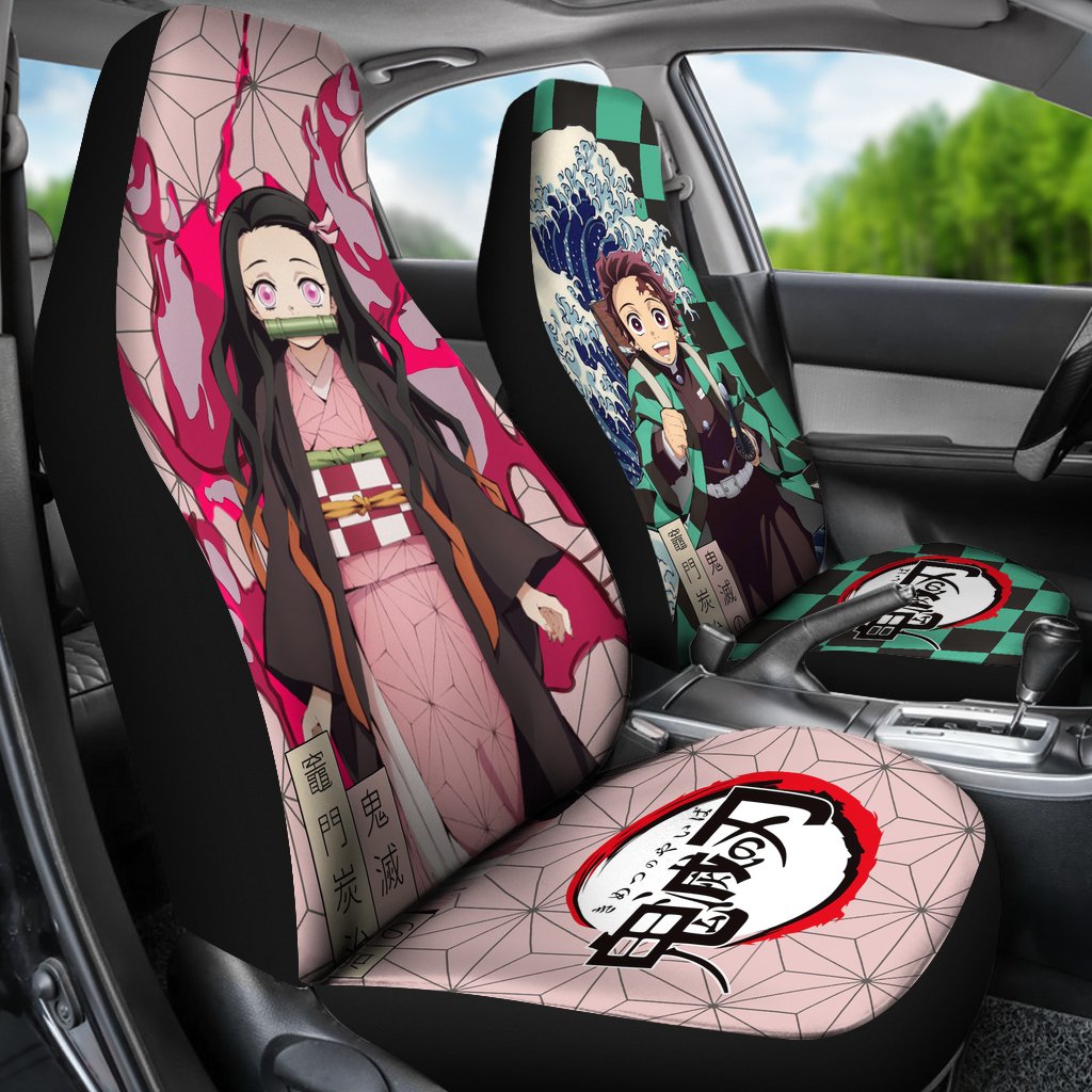 Tanjiro x Nezuko Car Seat Covers Custom Anime Demon Slayer Car
