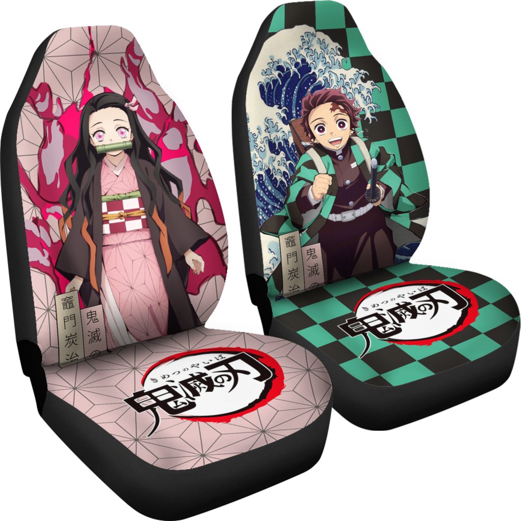 Tanjiro x Nezuko Car Seat Covers Custom Anime Demon Slayer Car