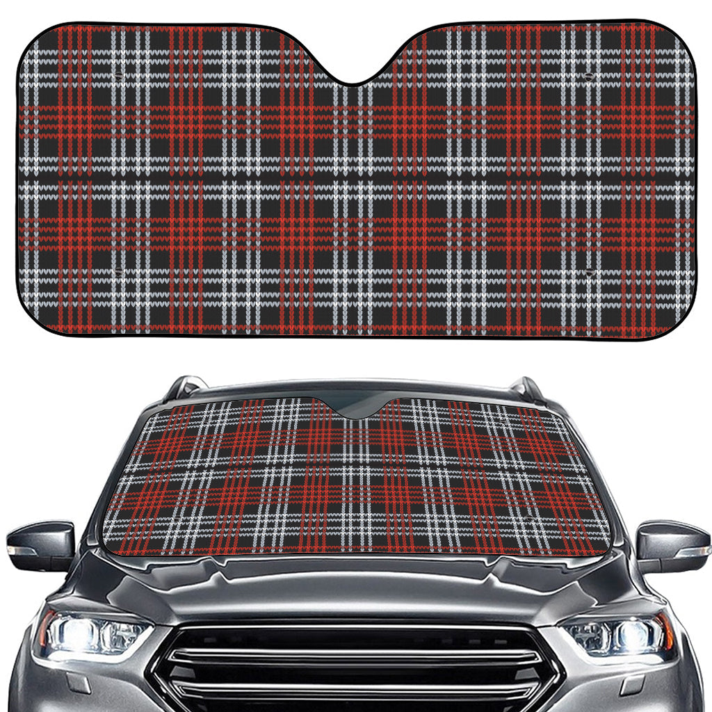 Tartan Knitted Pattern Print Car Windshield Sun Shade