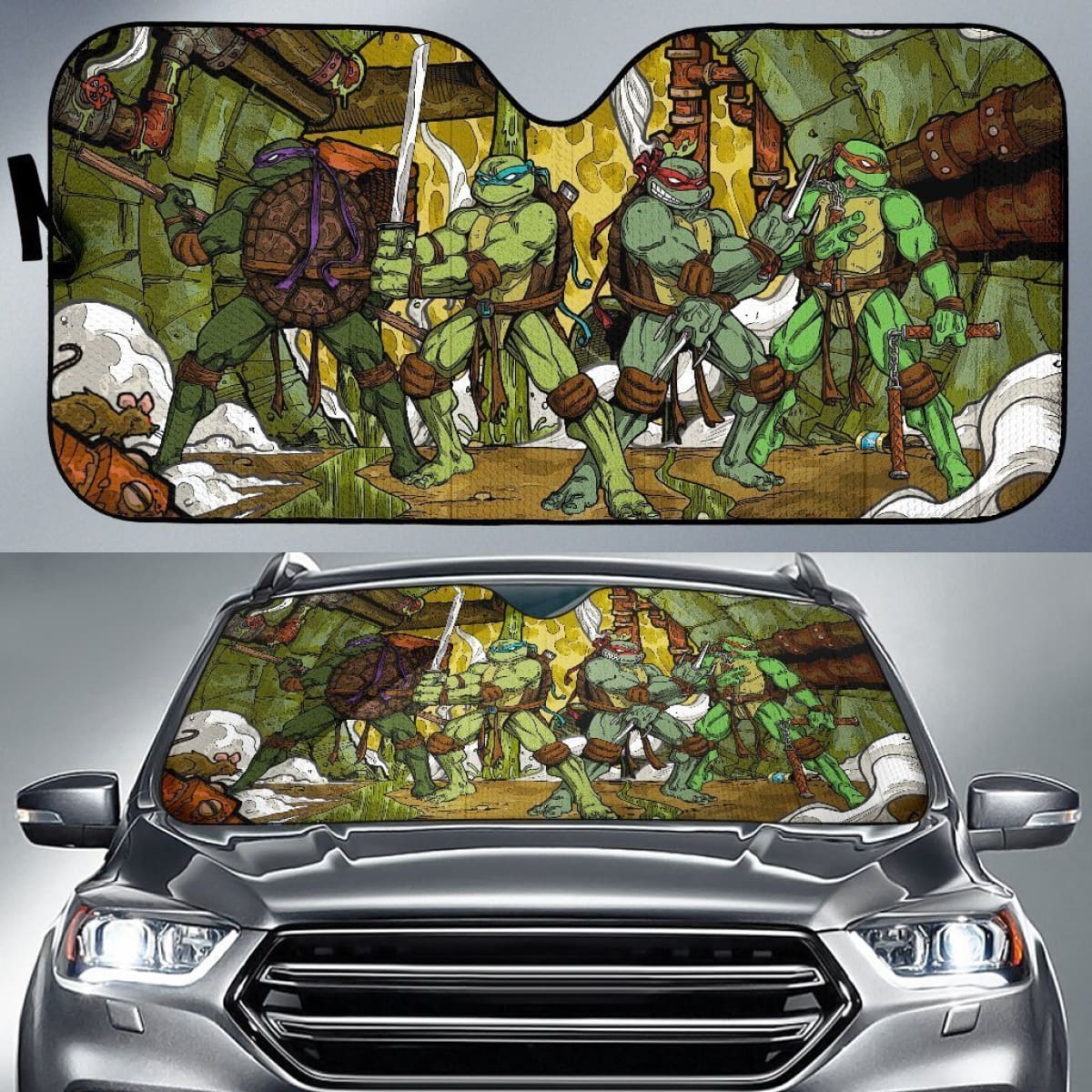 Teenage Mutant Ninja Turtles Graphic Auto Sun Shade Nh07 Universal Fit 111204