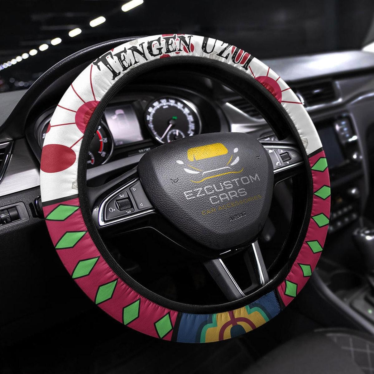 Tengen Uzui Anime Steering Wheel Cover Custom Anime Demon Slayer Car Accessories