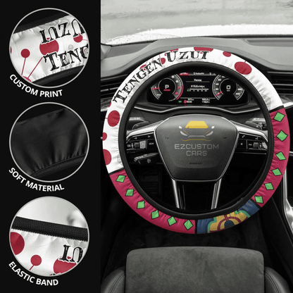 Tengen Uzui Anime Steering Wheel Cover Custom Anime Demon Slayer Car Accessories