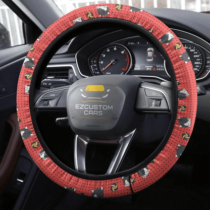 Tetsuro Kuroo Anime Steering Wheel Cover Custom Haikyuu Anime Car Accessories