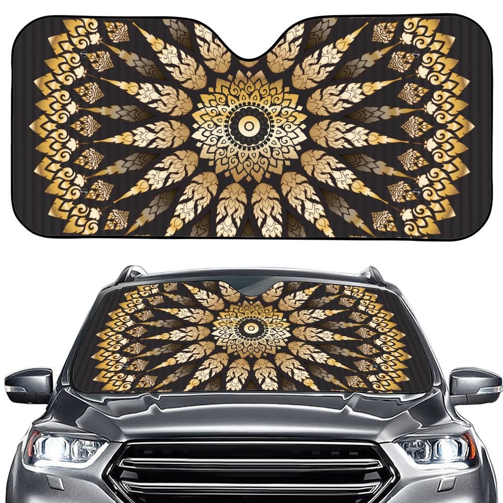 Thai Mandala Print Car Windshield Sun Shade
