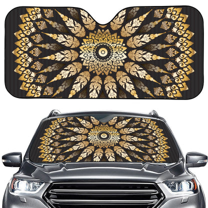 Thai Mandala Print Car Windshield Sun Shade