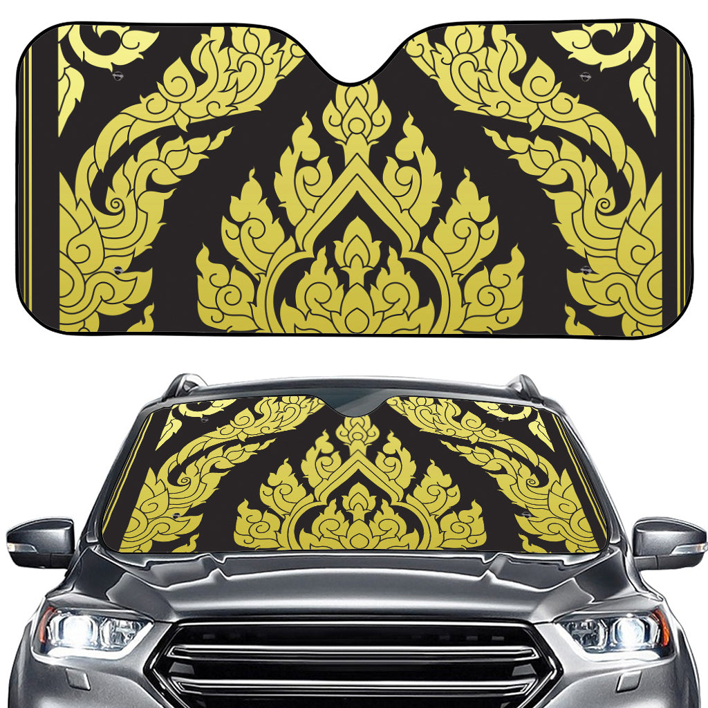 Thai Ornament Pattern Print Car Windshield Sun Shade