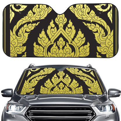Thai Ornament Pattern Print Car Windshield Sun Shade