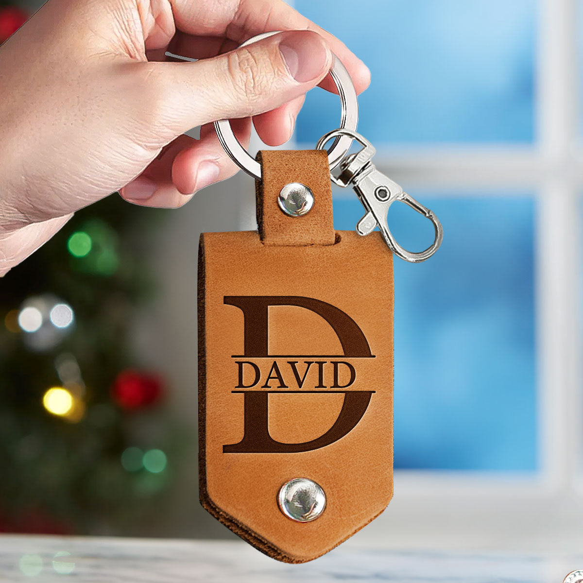 Thank You For Being The Dad You Didn't Have To Be - Personalized Leather Photo Keychain