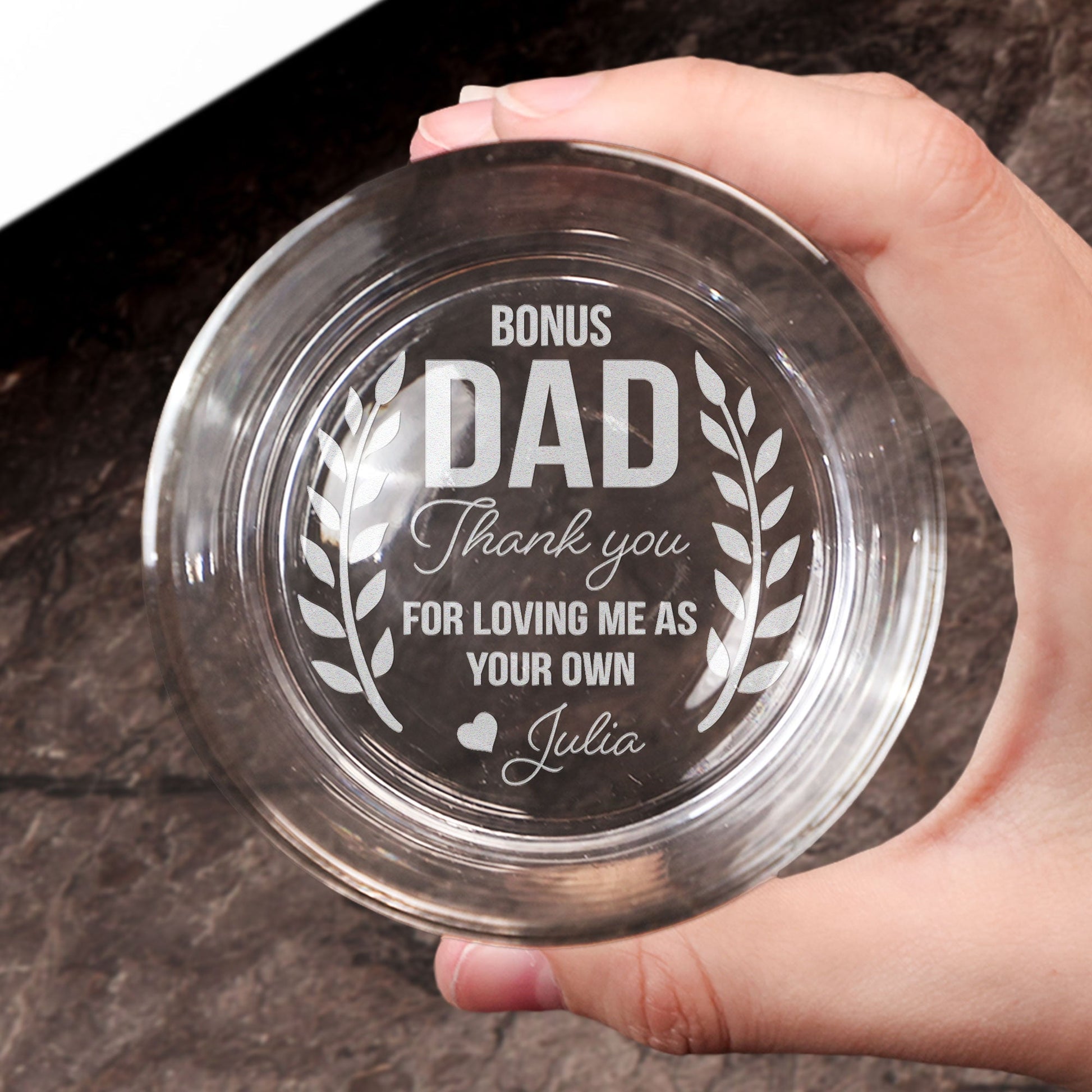 Thank You For Loving Me As Your Own - Personalized Engraved Whiskey Glass