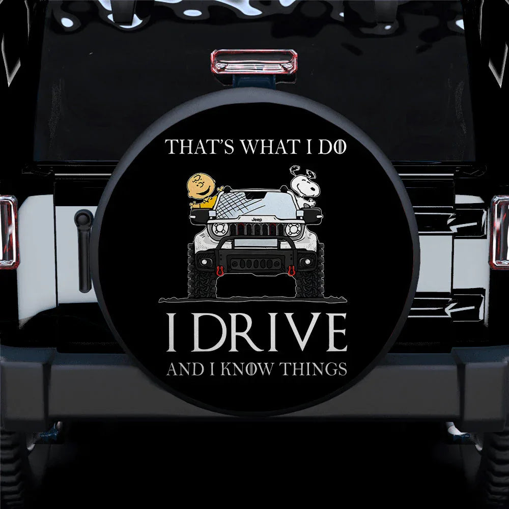 That Is What I Do Snoopy Ride Jeep Car Leather Spare Tire Cover - PersonalizedFury