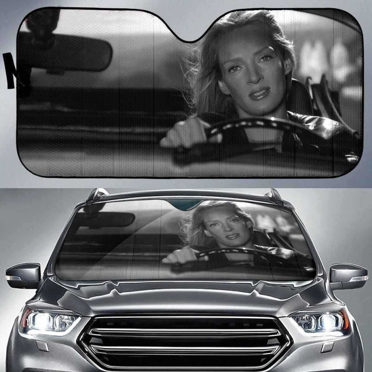 The Bride In Car Kill Bill Vintage Auto Sun Shade Visor Universal Fit 174503