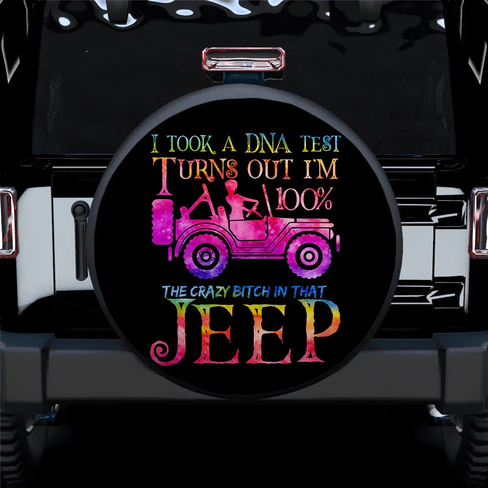 The Crazy Pink Girl In Jeep Car Leather Spare Tire Cover - PersonalizedFury
