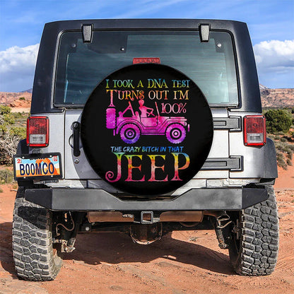The Crazy Pink Girl In Jeep Car Leather Spare Tire Cover - PersonalizedFury