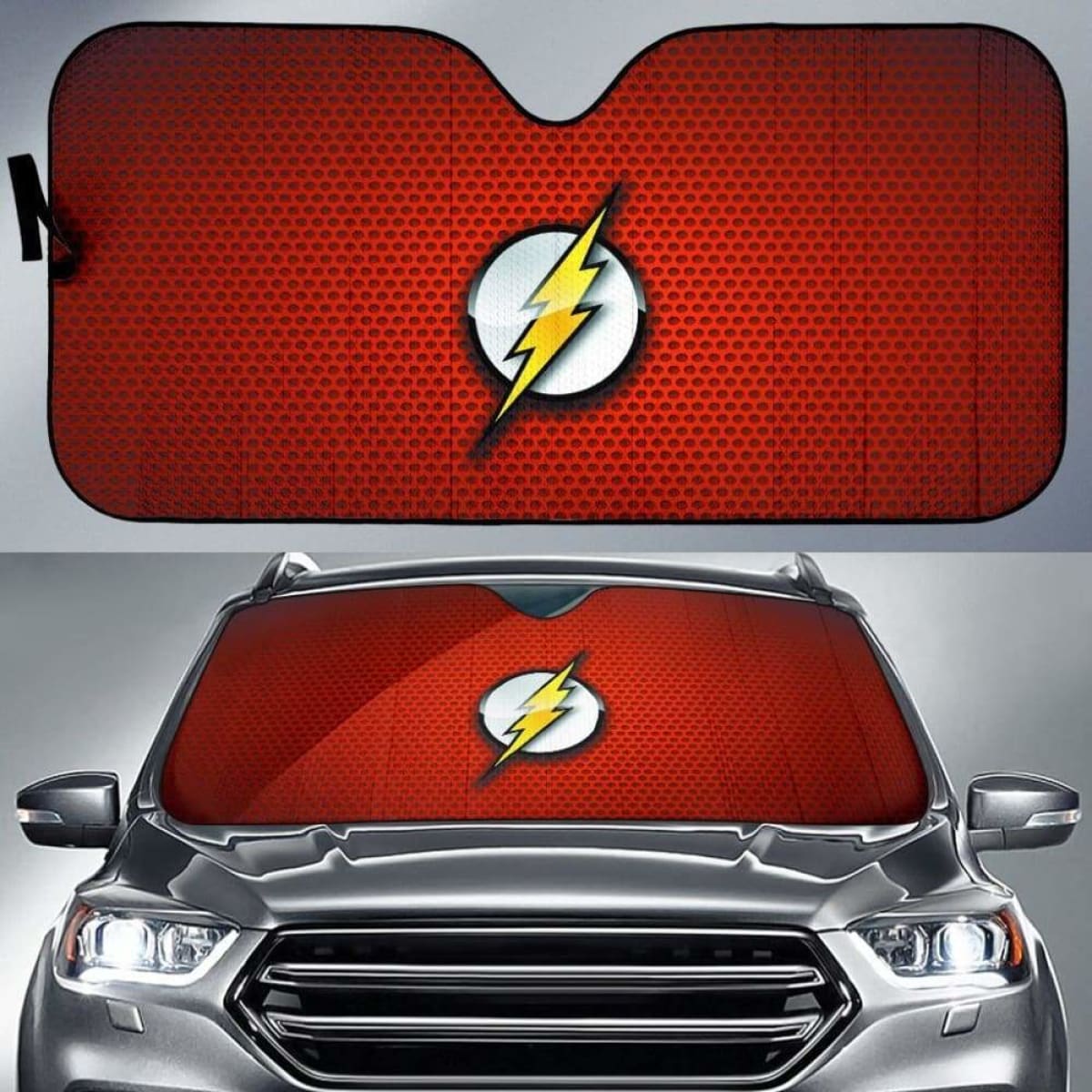 The Flash Logo in red theme car auto sunshades 918b Universal Fit