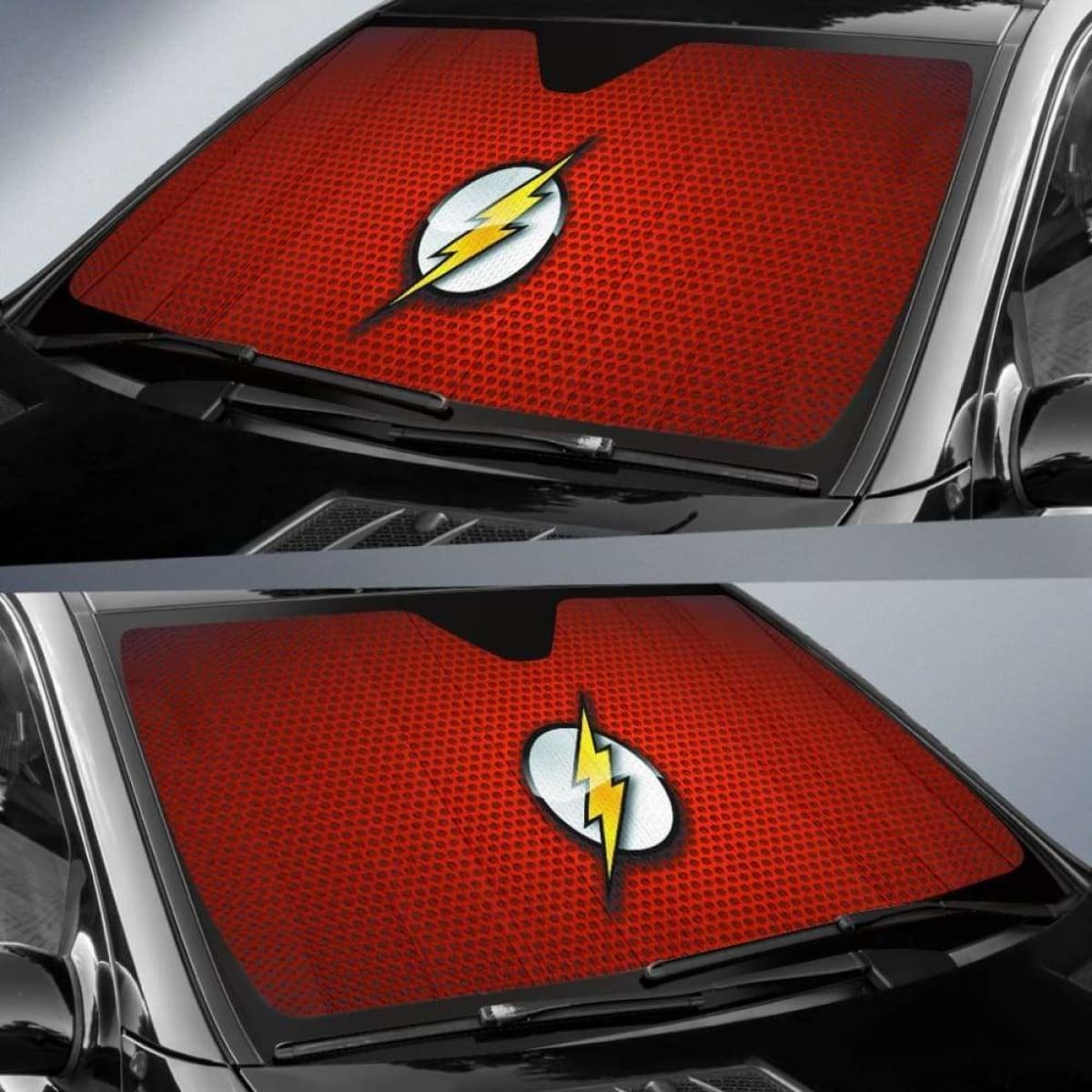 The Flash Logo in red theme car auto sunshades 918b Universal Fit