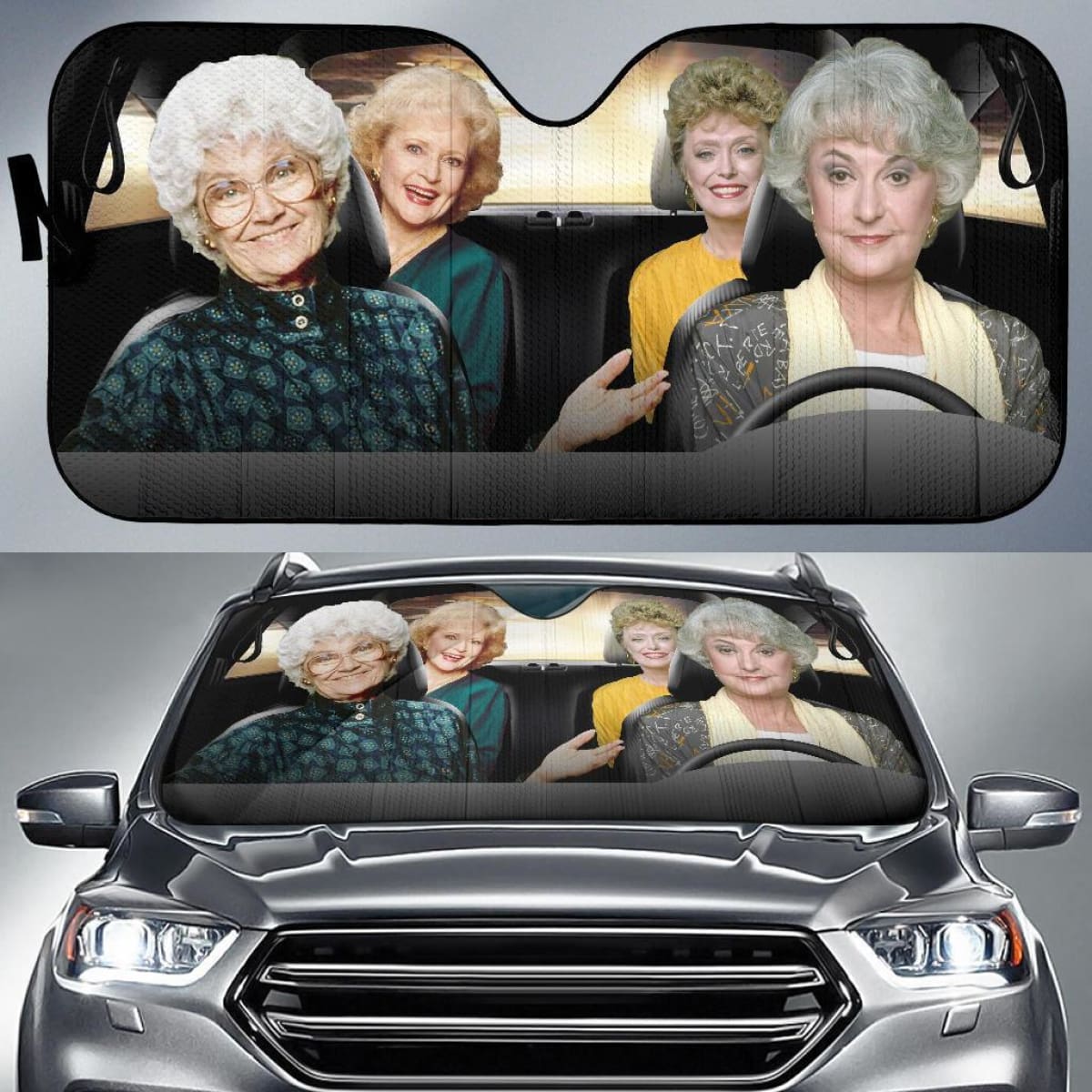 The Golden Girls Car Auto Sun Shade Funny Windshield Fan Gift Universal Fit 174503