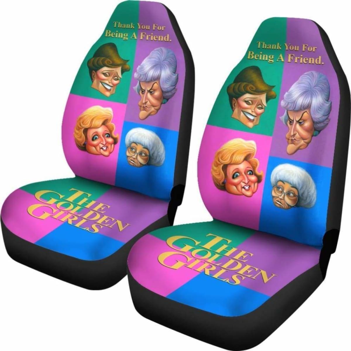 The Golden Girls Car Seat Cover Colorful Tv Show Fan Gift Universal Fit 051012