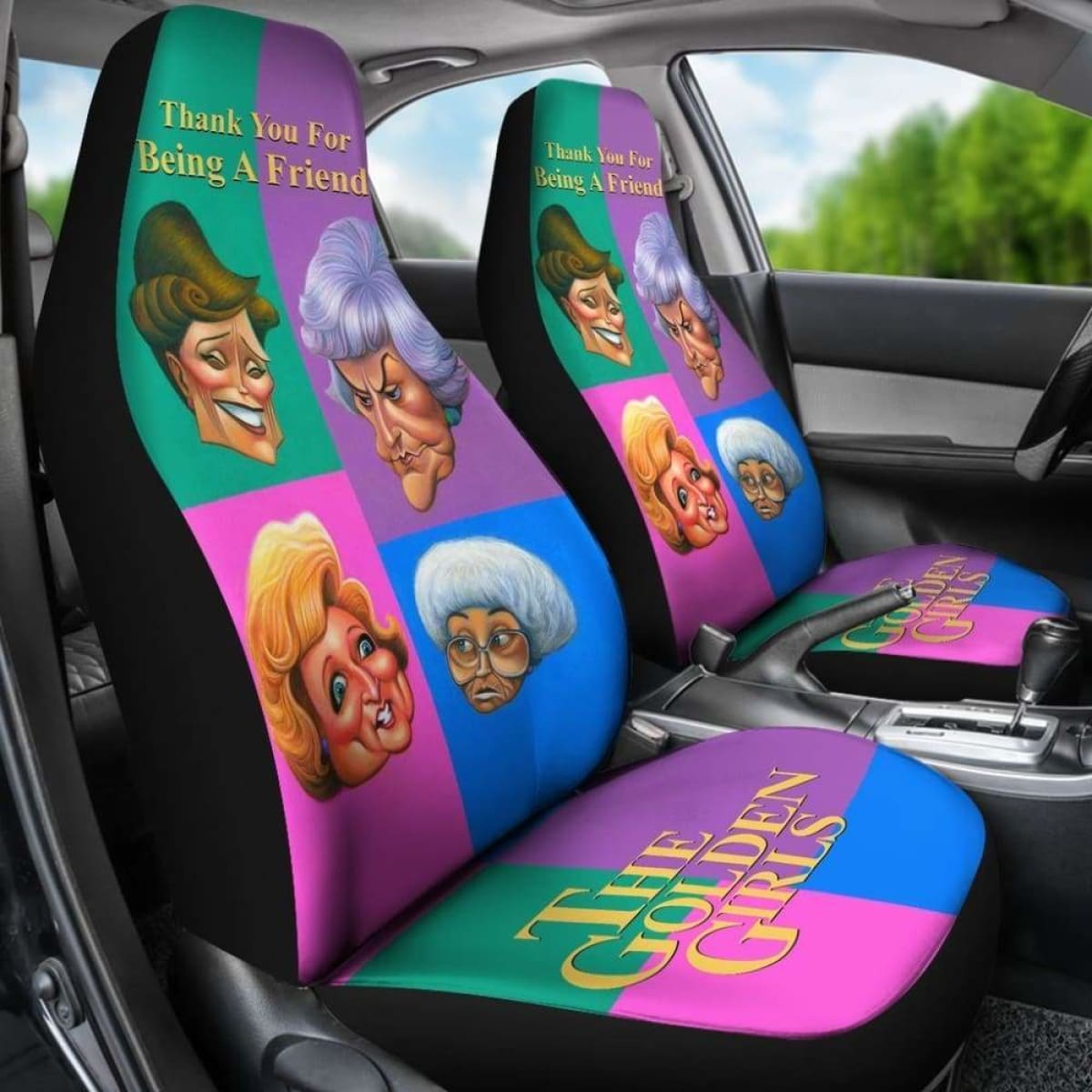 The Golden Girls Car Seat Cover Colorful Tv Show Fan Gift Universal Fit 051012