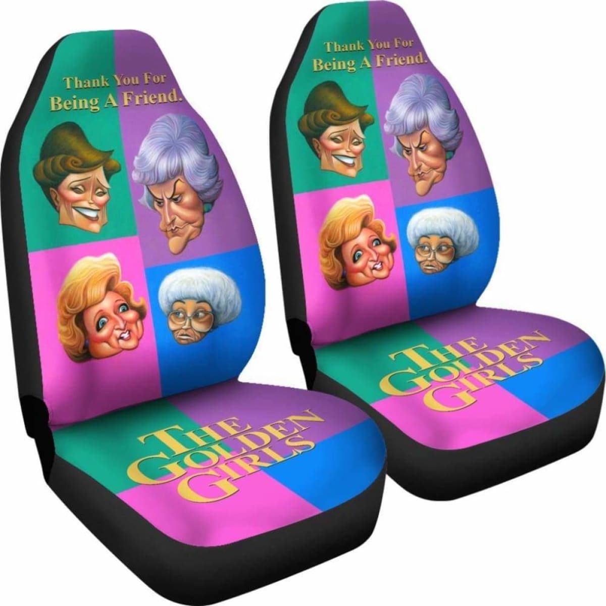 The Golden Girls Car Seat Cover Colorful Tv Show Fan Gift Universal Fit 051012