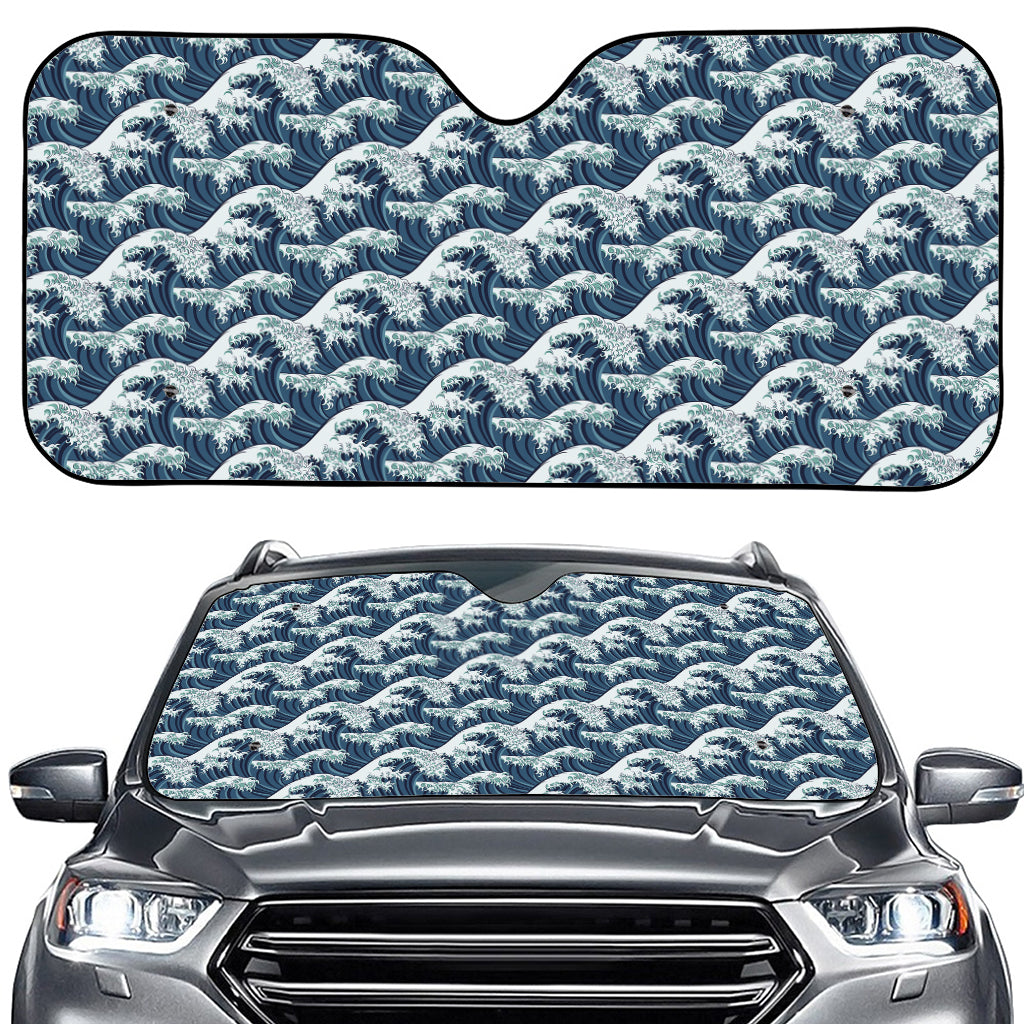 The Great Kanagawa Wave Pattern Print Car Windshield Sun Shade
