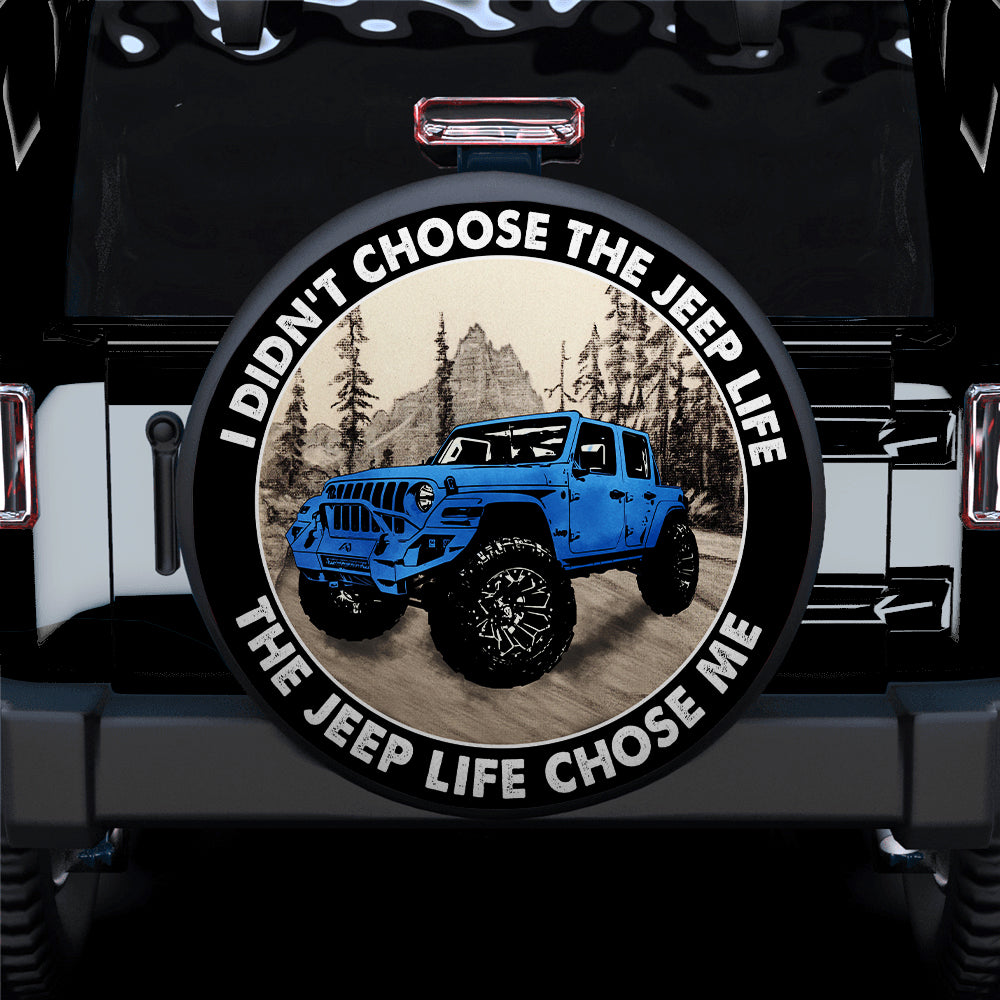 The Jeep Life Chose Me Blue Jeep Car Spare Tire Cover