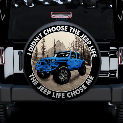 The Jeep Life Chose Me Blue Jeep Car Spare Tire Cover