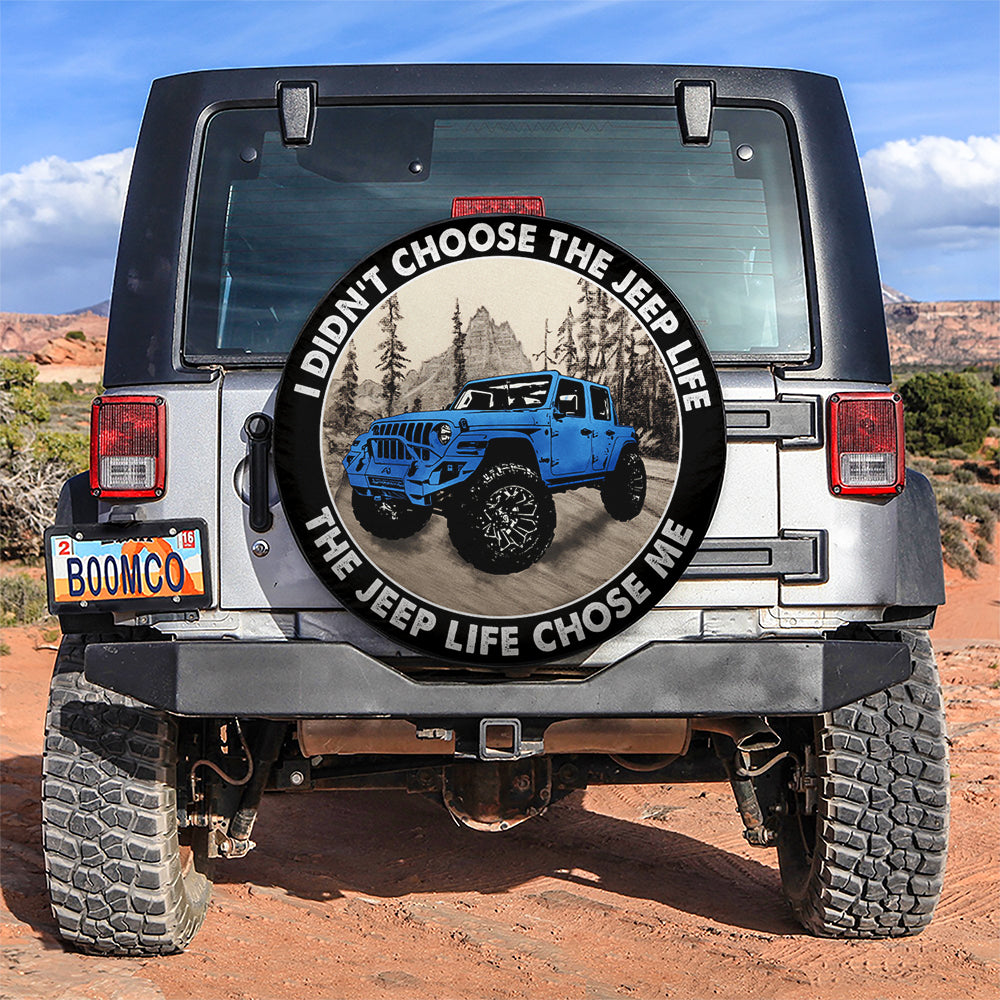 The Jeep Life Chose Me Blue Jeep Car Spare Tire Cover