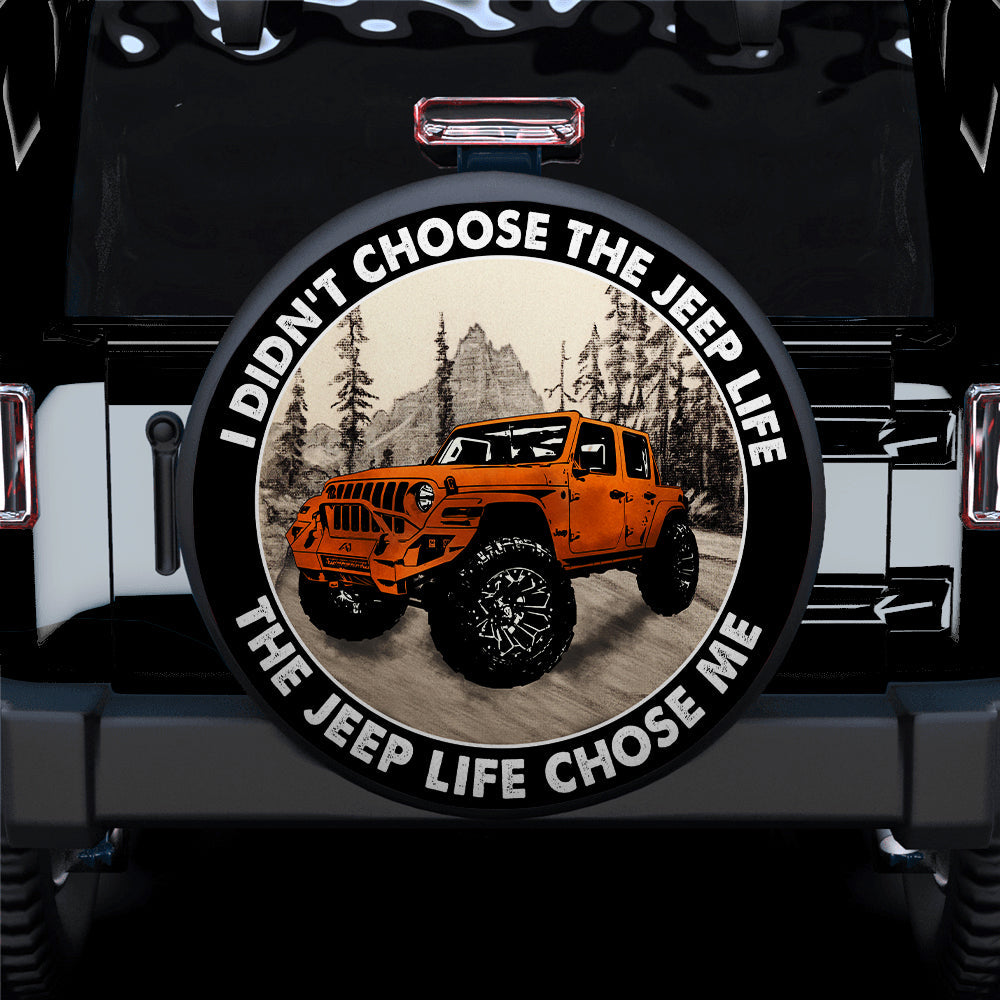 The Jeep Life Chose Me Orange Jeep Car Spare Tire Cover