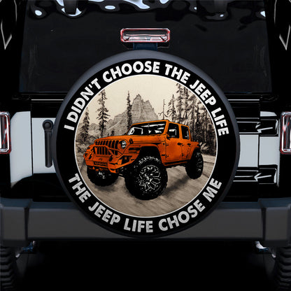 The Jeep Life Chose Me Orange Jeep Car Spare Tire Cover