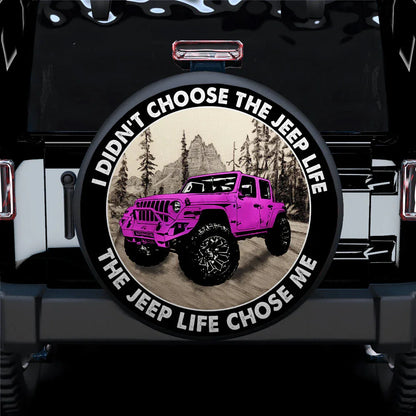 The Jeep Life Chose Me Pink Jeep Car Leather Spare Tire Cover - PersonalizedFury