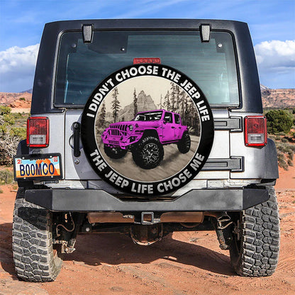 The Jeep Life Chose Me Pink Jeep Car Leather Spare Tire Cover - PersonalizedFury