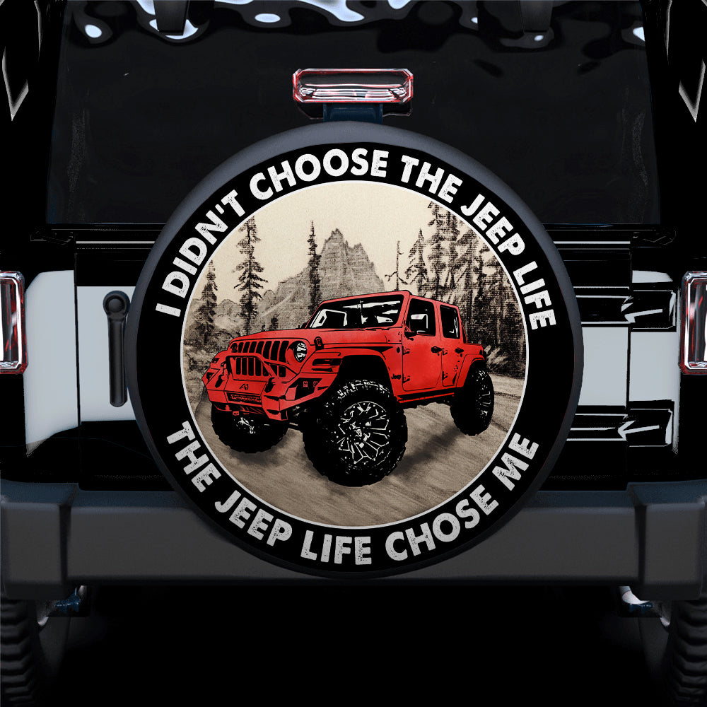 The Jeep Life Chose Me Red Jeep Car Spare Tire Cover