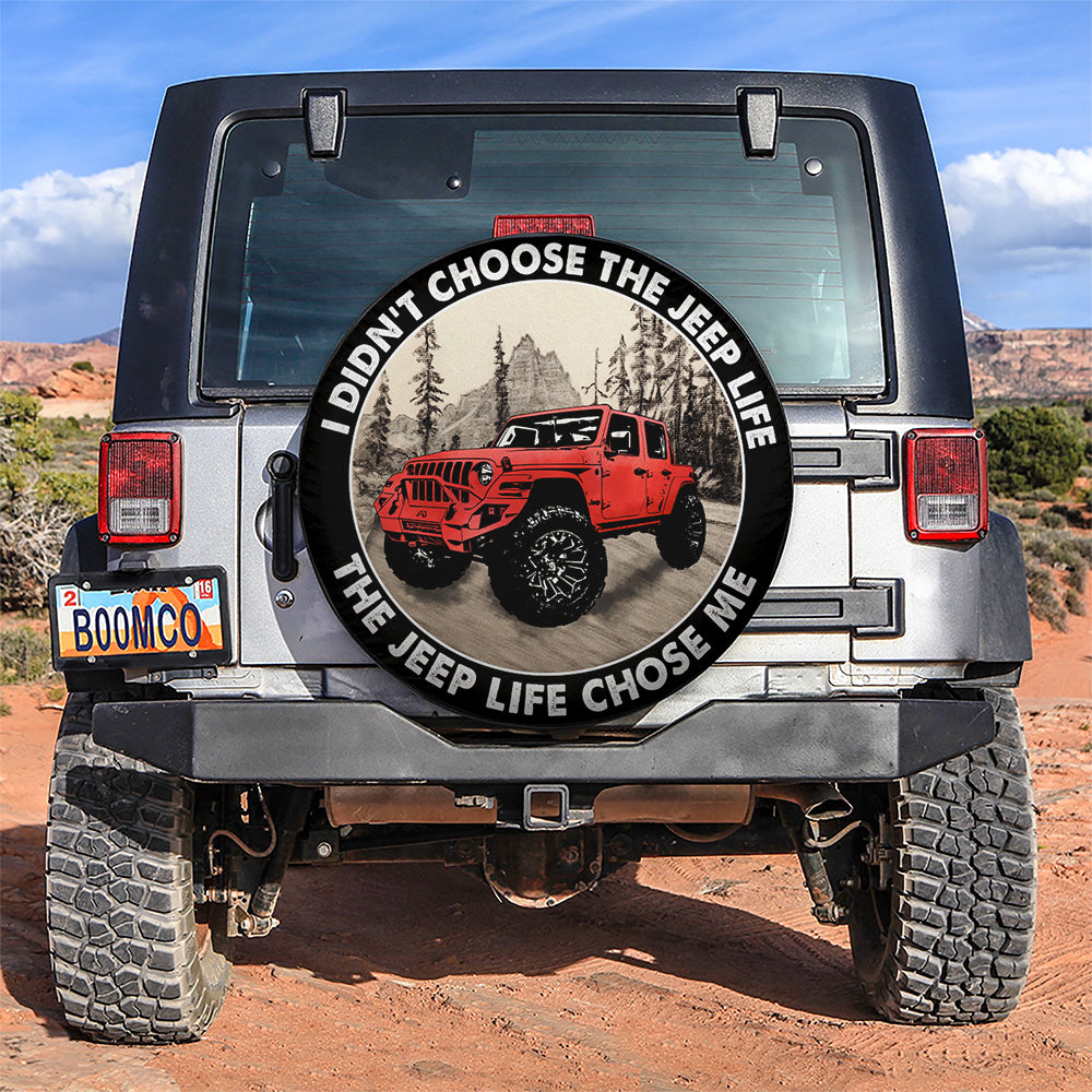 The Jeep Life Chose Me Red Jeep Car Spare Tire Cover