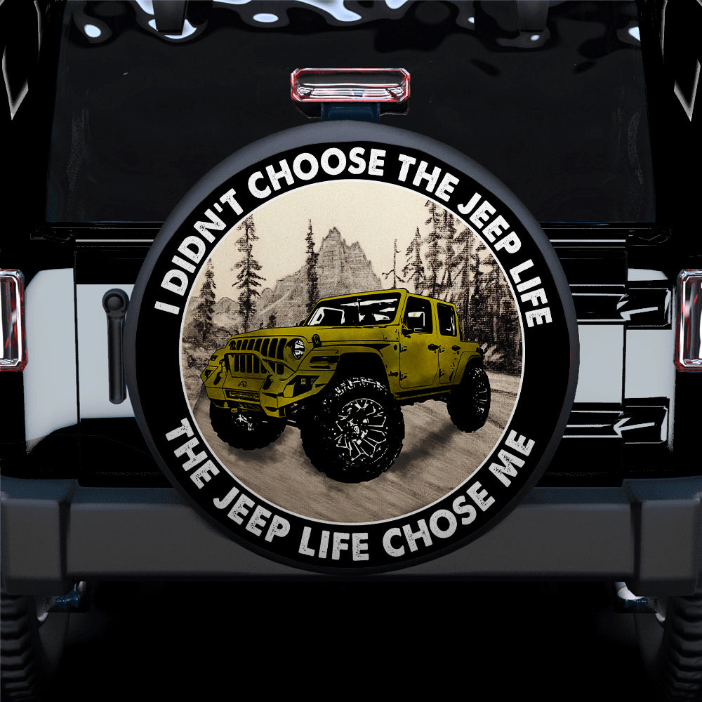 The Jeep Life Chose Me Yellow Jeep Car Spare Tire Cover