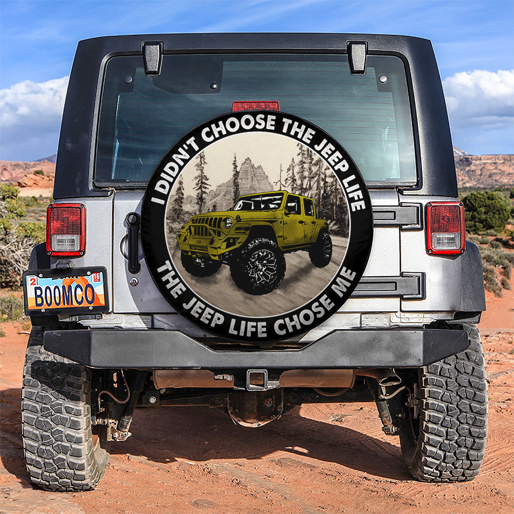 The Jeep Life Chose Me Yellow Jeep Car Spare Tire Cover