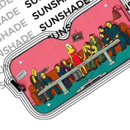 Gearhumans The Last Supper Simpsons Custom Auto Car SunShade
