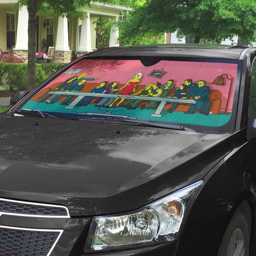 Gearhumans The Last Supper Simpsons Custom Auto Car SunShade